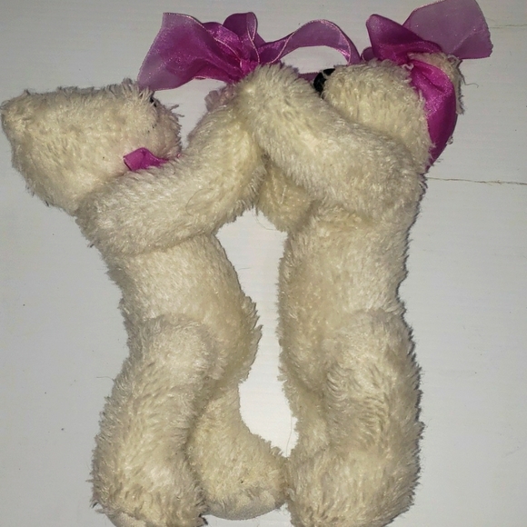 Progressive Plush "Sweeties" Polar Bears Tie-To-Vase w/Flowers 6-14" - Picture 1 of 8